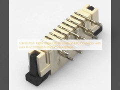 1.0mm Pitch Right Angle DIP Termination FPC Connector con bloqueo H=2.5mm 05A 50V Receptor de FPC
